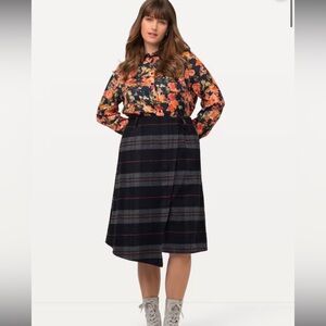 New Ulla Popken Wrap Look Kilt Skirt